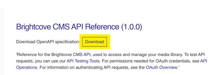Offene API-Spezifikation herunterladen